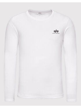Alpha Industries Alpha Industries Тениска с дълъг ръкав Basic Small Logo 198517 Бял Regular Fit
