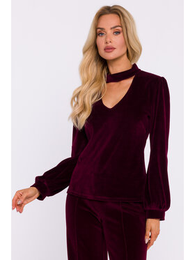 Made of Emotion Made of Emotion Bluzka M831 Bordowy Girl Fit