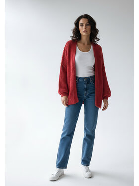 FIGL FIGL Kardigán M1264 Červená Regular Fit