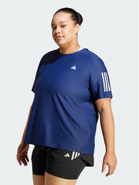 adidas adidas Koszulka techniczna Own The Run Tee (Plus Size) Błękitny Regular Fit