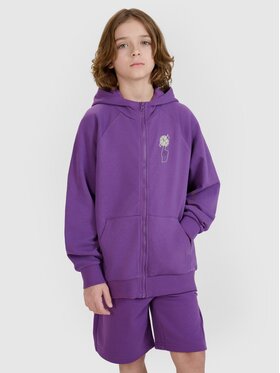 4F 4F Komplet 2 par spodni dresowych i bluza 4FJRSS25TSWSM2103-51S Fioletowy Oversize