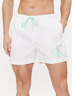 Calvin Klein Swimwear Calvin Klein Swimwear Szorty kąpielowe KM0KM01003 Biały Regular Fit