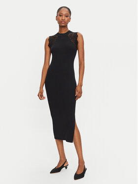 Morgan Morgan Džemper haljina 242-RMAGDA Crna Slim Fit