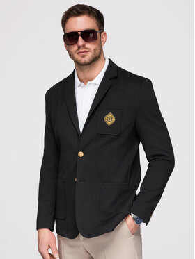 Ombre Ombre Marynarka OM-BLZB-0166 Czarny Slim Fit