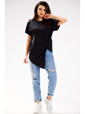Infinite You Infinite You Bluzka M268 Czarny Basic Fit