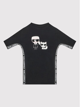 Karl Lagerfeld Kids Karl Lagerfeld Kids Sukienka codzienna Z12203 S Czarny Regular Fit