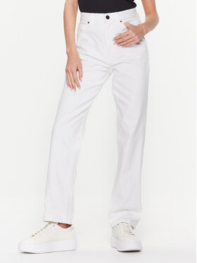 Calvin Klein Calvin Klein Jeansy High Rise Straight K20K205166 Biały Regular Fit