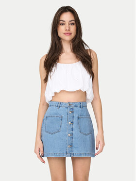 ONLY ONLY Top Lou 15342566 Biały Cropped Fit