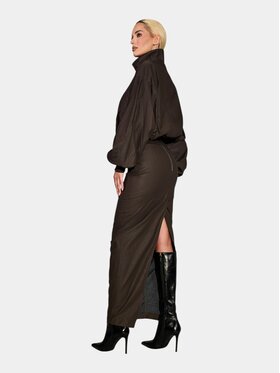 MADE BY SOCIETY MADE BY SOCIETY Spódnica maxi TWIST Skirt - F27660 Brązowy Basic Fit