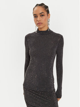 PINKO Pinko Bluză cu gât Koch 104453 A288 Negru Regular Fit