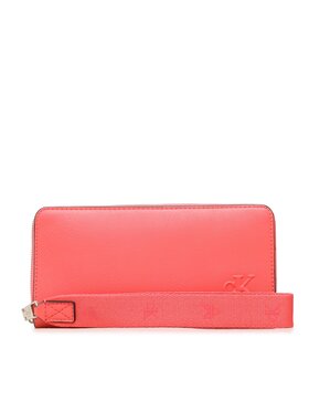 Calvin Klein Jeans Calvin Klein Jeans Veľká dámska peňaženka Ultralight Zip Around W/Wristlet K60K610705 Koralová