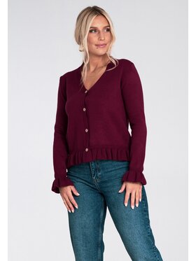 FIGL FIGL Kardigan M1247 Bordowy Regular Fit