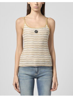 PHILIPP PLEIN PHILIPP PLEIN Top 30504 Biały Regular Fit