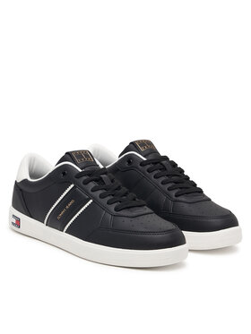 Tommy Jeans Tommy Jeans Sneakersy Lightweight Flag Leather Court EM0EM01758 Czarny