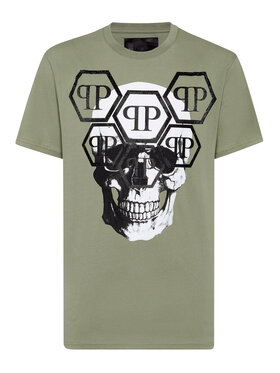 PHILIPP PLEIN PHILIPP PLEIN Tričko 9557 Zelená Regular Fit