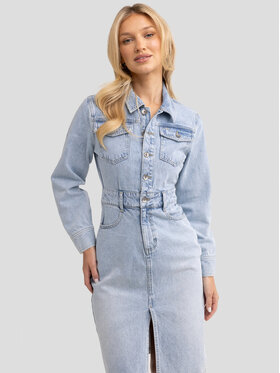 BIG STAR BIG STAR Sukienka jeansowa LAYLANA_162_340 Niebieski Classic Fit
