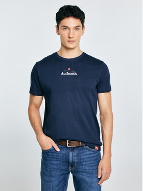 BIG STAR BIG STAR T-Shirt TECHMUNEN Granatowy Basic Fit