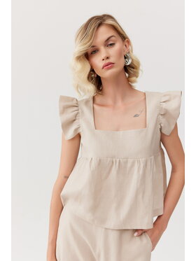 TOTU TOTU Top MELODY Beżowy Regular Fit