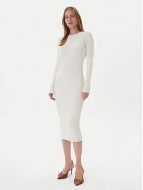 Kontatto Kontatto Rochie tricotată 3M0829C Écru Slim Fit