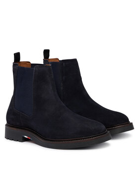 Tommy Hilfiger Tommy Hilfiger Štibletai Corporate Casual Suede Chelsea FM0FM05952 Tamsiai mėlyna