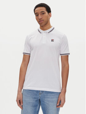 Fila Fila Тениска с яка и копчета Lubeek FAM0898 Бял Regular Fit