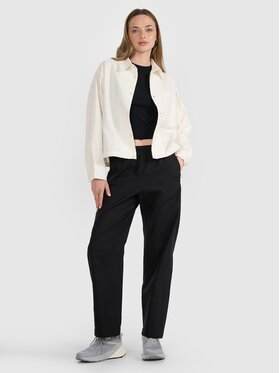4F 4F Kalhoty z materiálu 4FRSS25TTROF1448-20S Černá Relaxed Fit