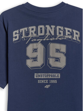 4F 4F T-Shirt CAMPUS VIBES Granatowy Loose Fit