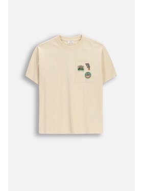 Coccodrillo Coccodrillo T-Shirt WC6143202FBJ-003 Kremowy Regular Fit