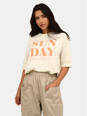 Kaffe Kaffe Тишърт Harries 10508588 Бежов Relaxed Fit