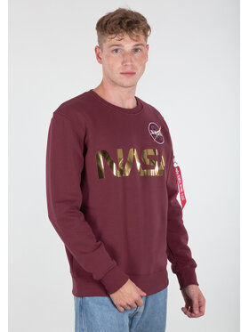 Alpha Industries Alpha Industries Bluza NASA Reflective Sweatshirt Bordowy Regular Fit