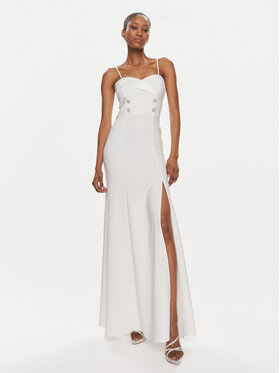 Rinascimento Rinascimento Sukienka wieczorowa CFC0019405002 Biały Regular Fit