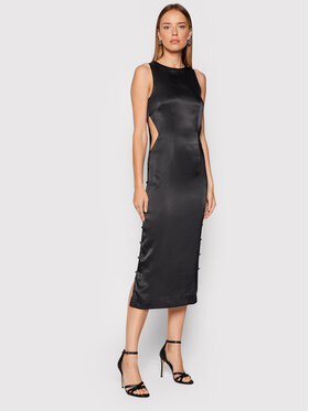 ROTATE ROTATE Kokteilinė suknelė Dulcie RT333 Juoda Slim Fit
