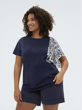 Fiorella Rubino Fiorella Rubino T-shirt G03UL008895N034 Blu Regular Fit
