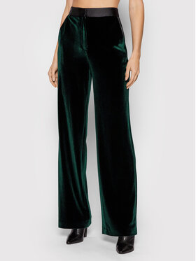 KARL LAGERFELD KARL LAGERFELD Spodnie materiałowe Velvet 216W1003 Zielony Regular Fit