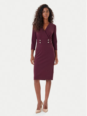 Rinascimento Rinascimento Kokteilinė suknelė CFC0126151003 Vyšninė Slim Fit