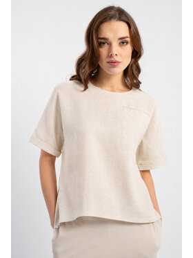 CLICK CLICK Bluzka 10-6896 Beżowy jasny Comfortable Fit
