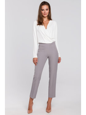 Makover Makover Dámské kalhoty K035 Šedá Regular Fit