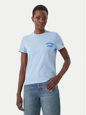 Tommy Jeans Tommy Jeans T-Shirt Bubble Logo DW0DW22310 Błękitny Regular Fit