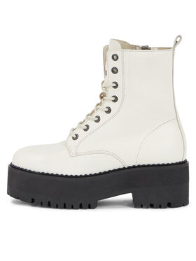 Tommy Jeans Škornji Tjw Boot Zip Up EN0EN02305 Bela