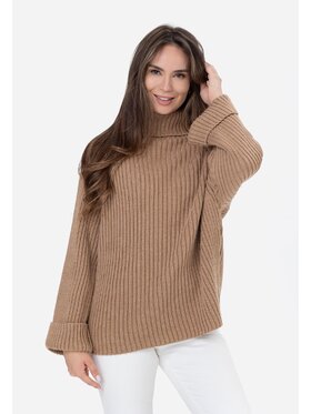 LAURELLA LAURELLA Sweter Laurella 6TU020103 Beżowy Regular Fit