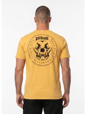 PITBULL PITBULL T-Shirt O'SIDE SKULL Żółty Regular Fit