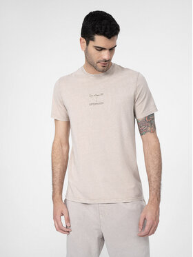 4F 4F T-Shirt 4FSS23TTSHM296 Μπεζ Regular Fit