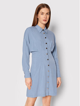 Sisley Sisley Φόρεμα πουκάμισο 48T8LV00M Μπλε Regular Fit