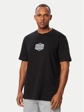 BOSS BOSS Marškinėliai Logo Tape2 50574200 Juoda Regular Fit