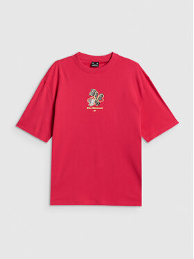 4F 4F T-Shirt CAMP Σκούρο ροζ Loose Fit