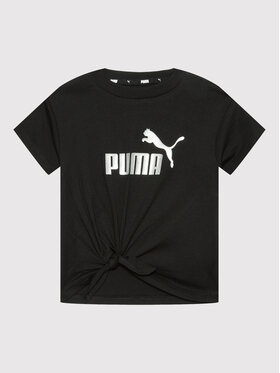 Puma Puma Tričko Essentials+ Logo Knotted 846956 Čierna Relaxed Fit