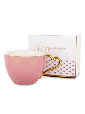 MIAhome MIAhome Filiżanka porcelanowa 500 ml HAPPINESS Różowy
