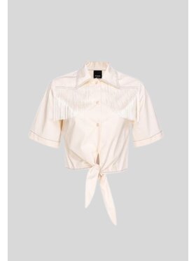 PINKO PINKO Πουκάμισο 103623A1X8 Κρεμ Cropp Fit