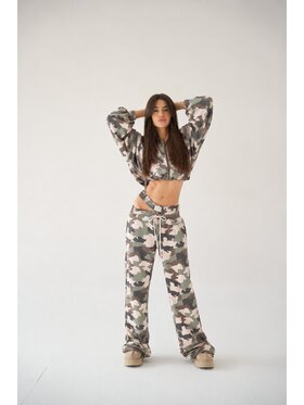 MissDenim MissDenim Dres Double Belt Flippy Tracksuit Set Khaki Oversize