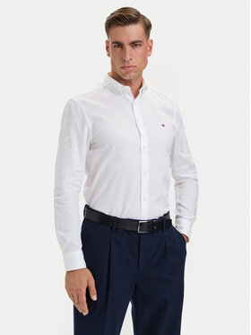 Tommy Hilfiger Tommy Hilfiger Koszula Flex Dobby MW0MW44570 Biały Slim Fit